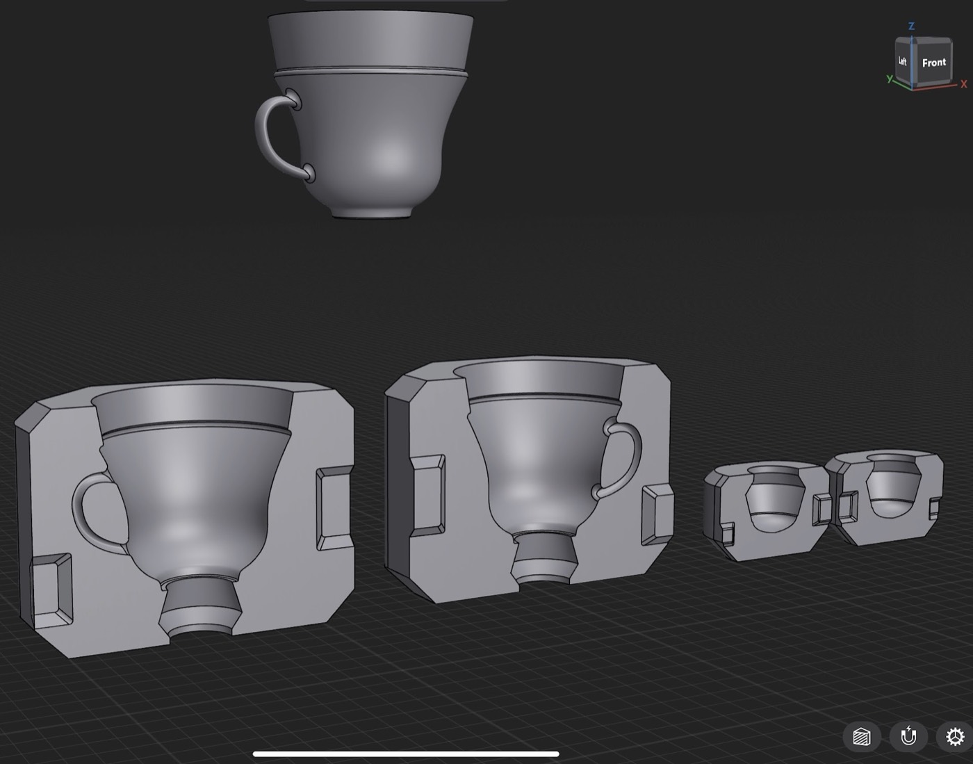 Bilgisayarda üç boyutlu kupa kalıbı modeli